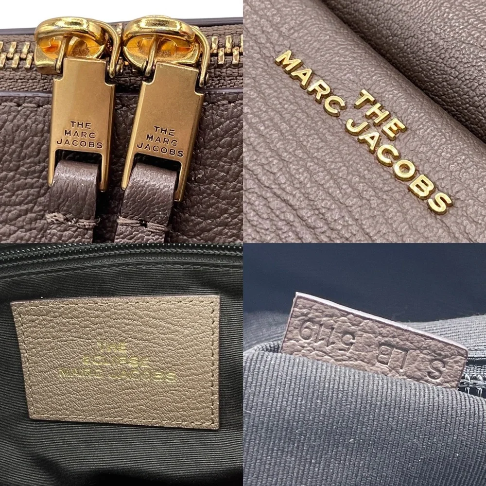 Marc Jacobs The Eclipse Mushroom Grey Pebbled Leather Crossbody Purse - Picture 9 of 11